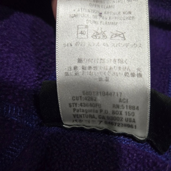 Patagonia Fleece Jacket Womens Small Purple Piton Hybrid Hooded Full Zip Outdoor - Picture 4 of 9